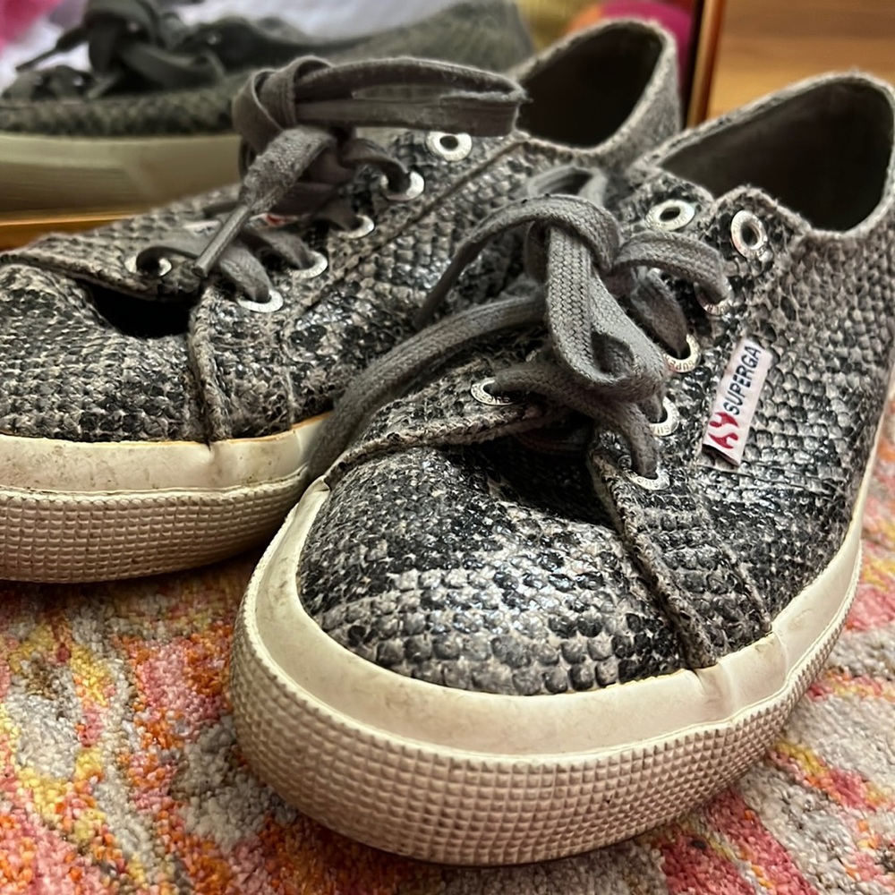 Superga snake skin sneakers